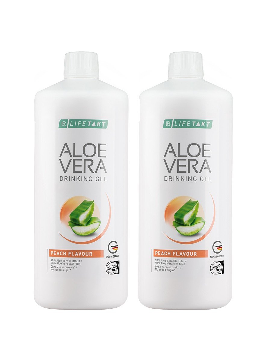 Aloe Vera Drinking Gel pêche en pack de 2