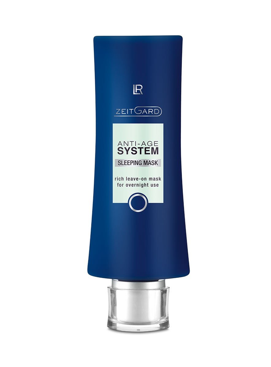 Flacon bleu du masque de nuit Anti-Age System, gamme LR ZEITGARD de LR Health & Beauty