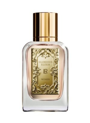 Flacon de parfum rose avec étiquette dorée, gamme LR LIFETAKT de LR Health & Beauty