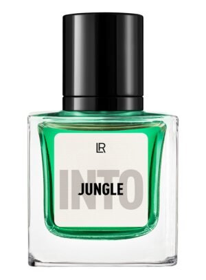 Flacon de parfum INTO JUNGLE avec bouchon noir, gamme LR MOOD INFUSION de LR Health & Beauty