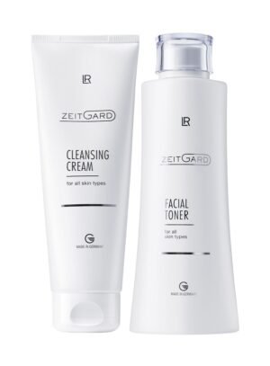 Tube de crème nettoyante et flacon de lotion tonique, gamme LR ZEITGARD de LR Health & Beauty