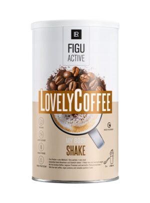 Boîte cylindrique blanche de shake au café, gamme LR FIGUACTIVE de LR Health & Beauty