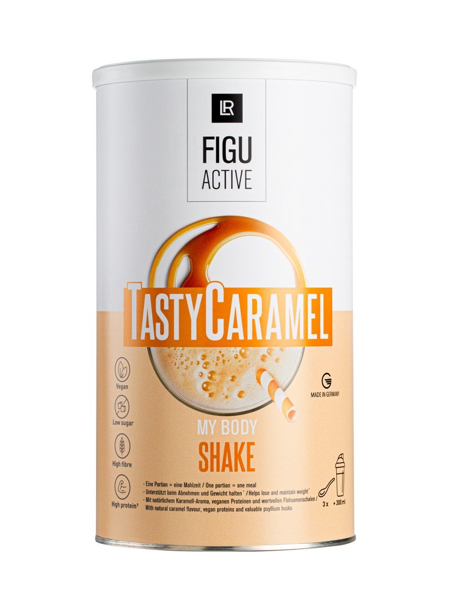 Boîte de shake Tasty Caramel, gamme LR FiguActive de LR Health & Beauty