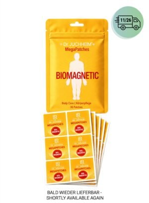 Sachet jaune de MegaPatches BIOMAGNETIC et patchs individuels, gamme LR LIFETAKT de LR Health & Beauty
