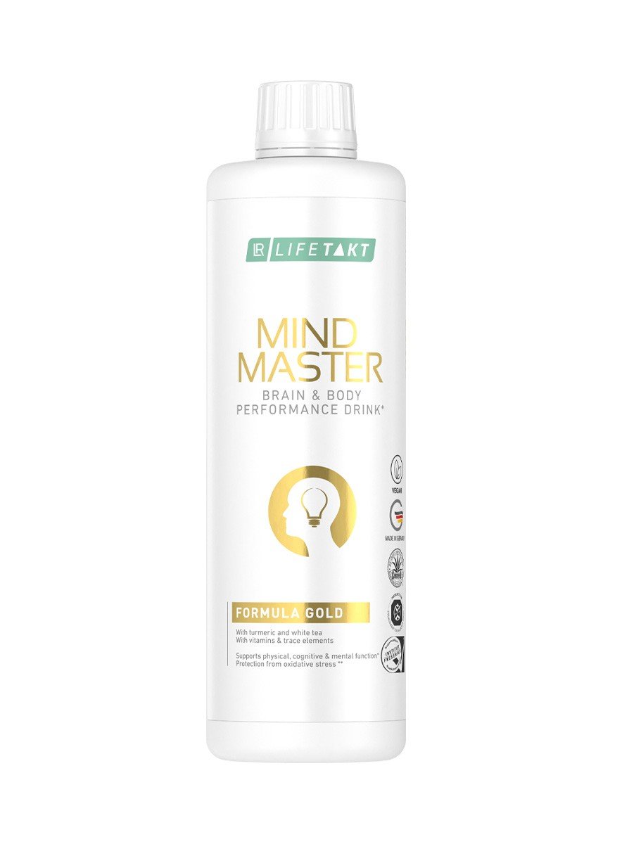 Flacon blanc de Mind Master Formula Gold, gamme LR LIFETAKT de LR Health & Beauty