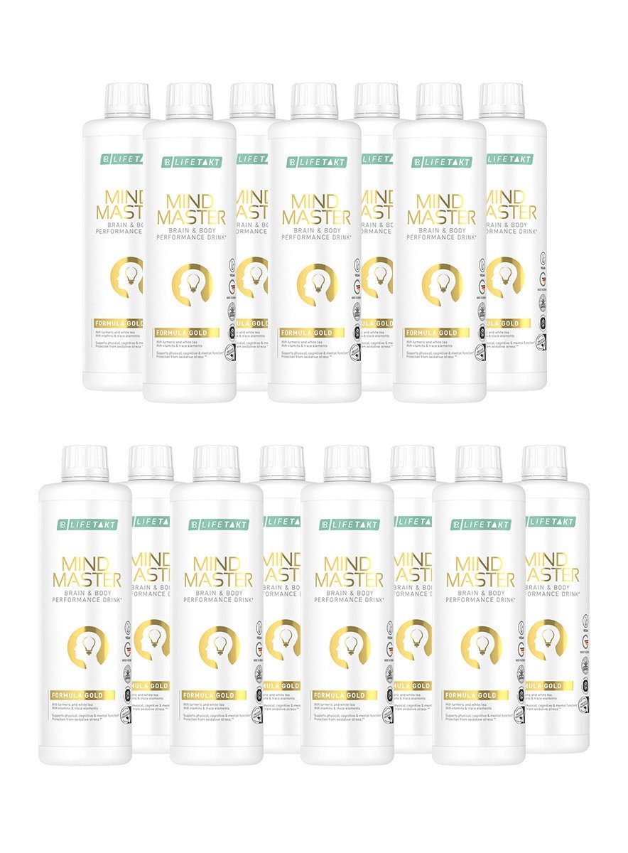 Flacons de Mind Master Gold, gamme LR LIFETAKT de LR Health & Beauty